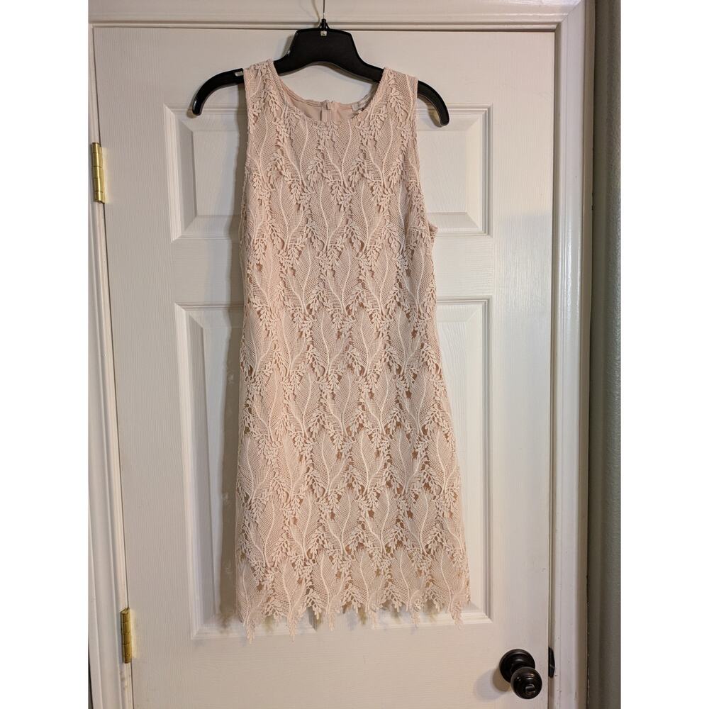 Shift Dress Beige Medium Fully Lined Wedding Guest